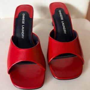 Chinese Laundry Red Mules